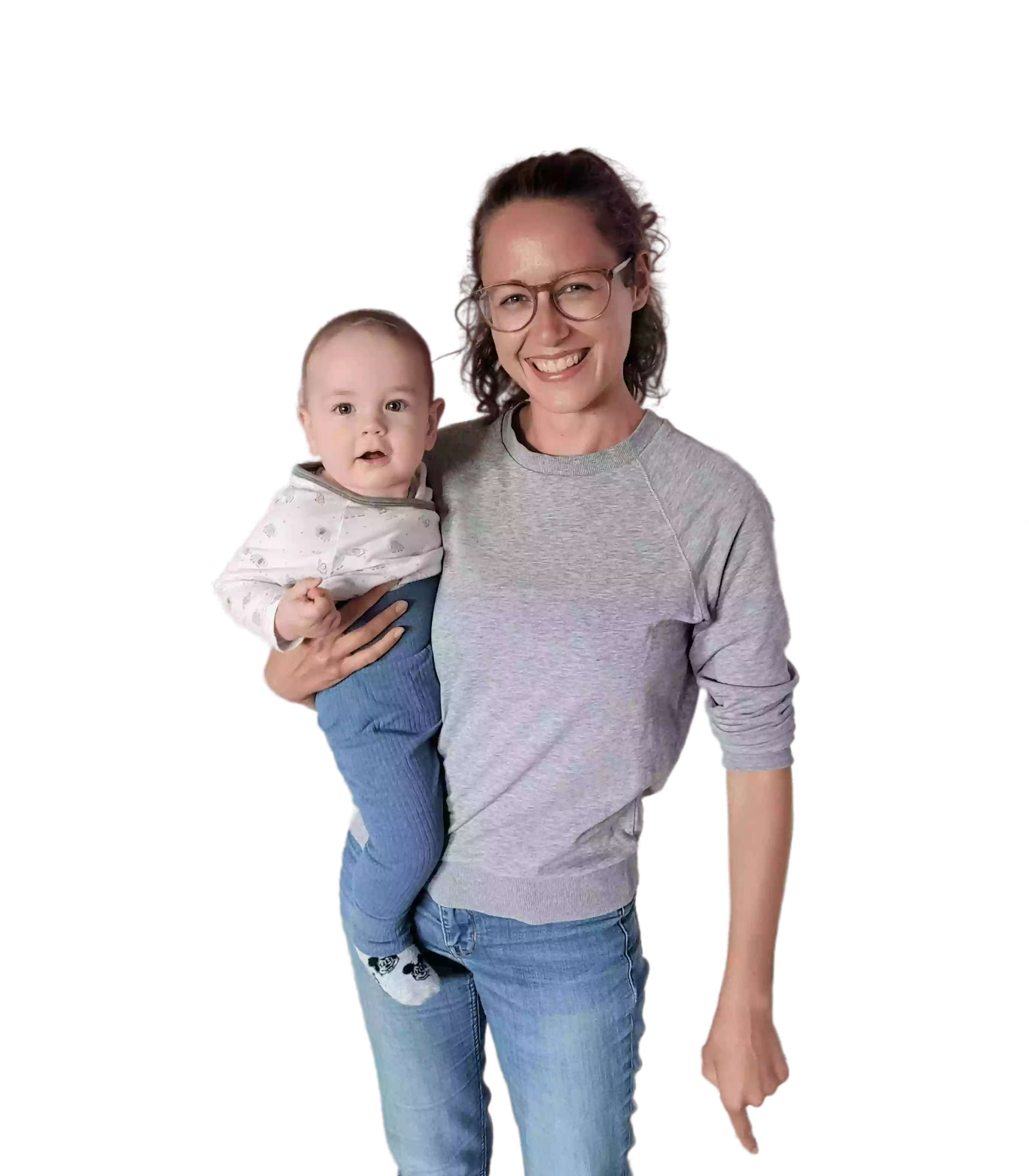 Hebamme Mandy Wüscher mit Baby
